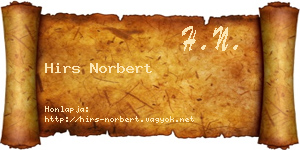 Hirs Norbert névjegykártya